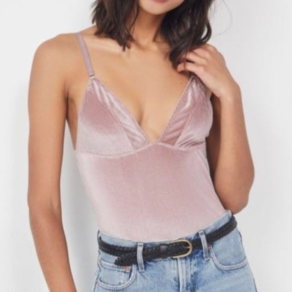 Out From Under Shayla Velvet Plunging Bodysuit